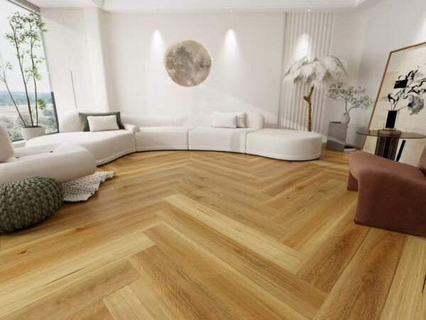 9.0mm Hybrid Herringbone Flooring Spotted Gum